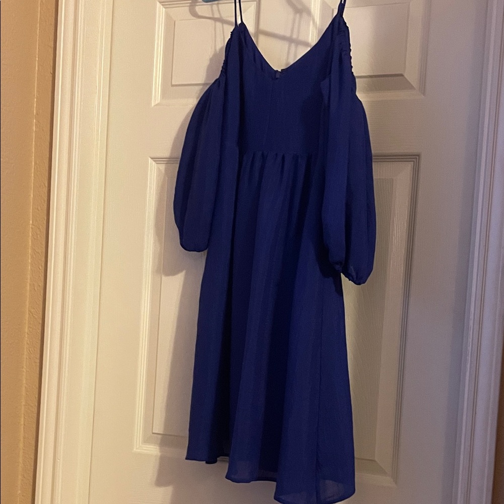 Clear out sale! NWT Anthropology Moulinette Soeurs cold shoulder blue dress